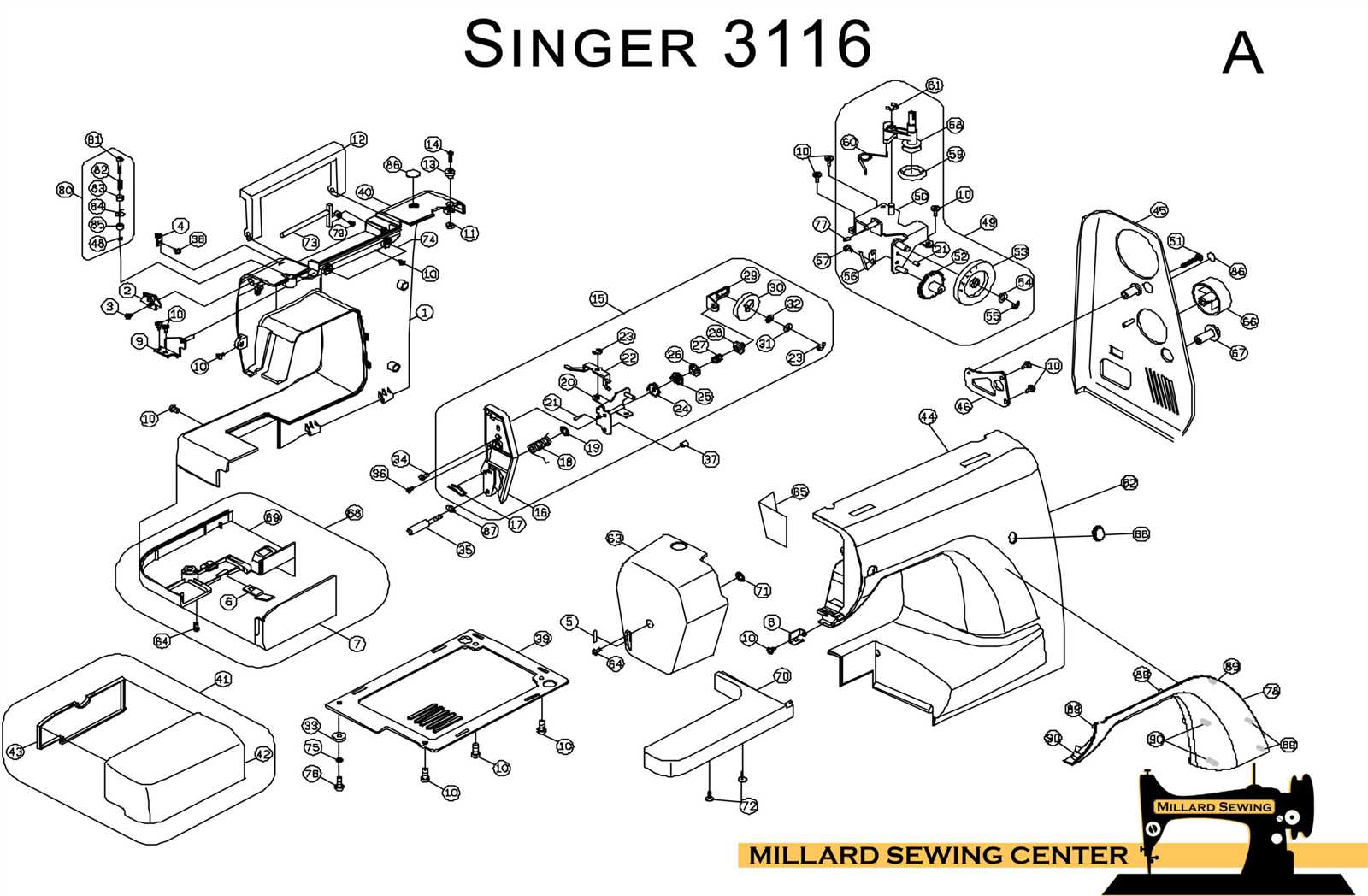 viking sewing machine parts diagram