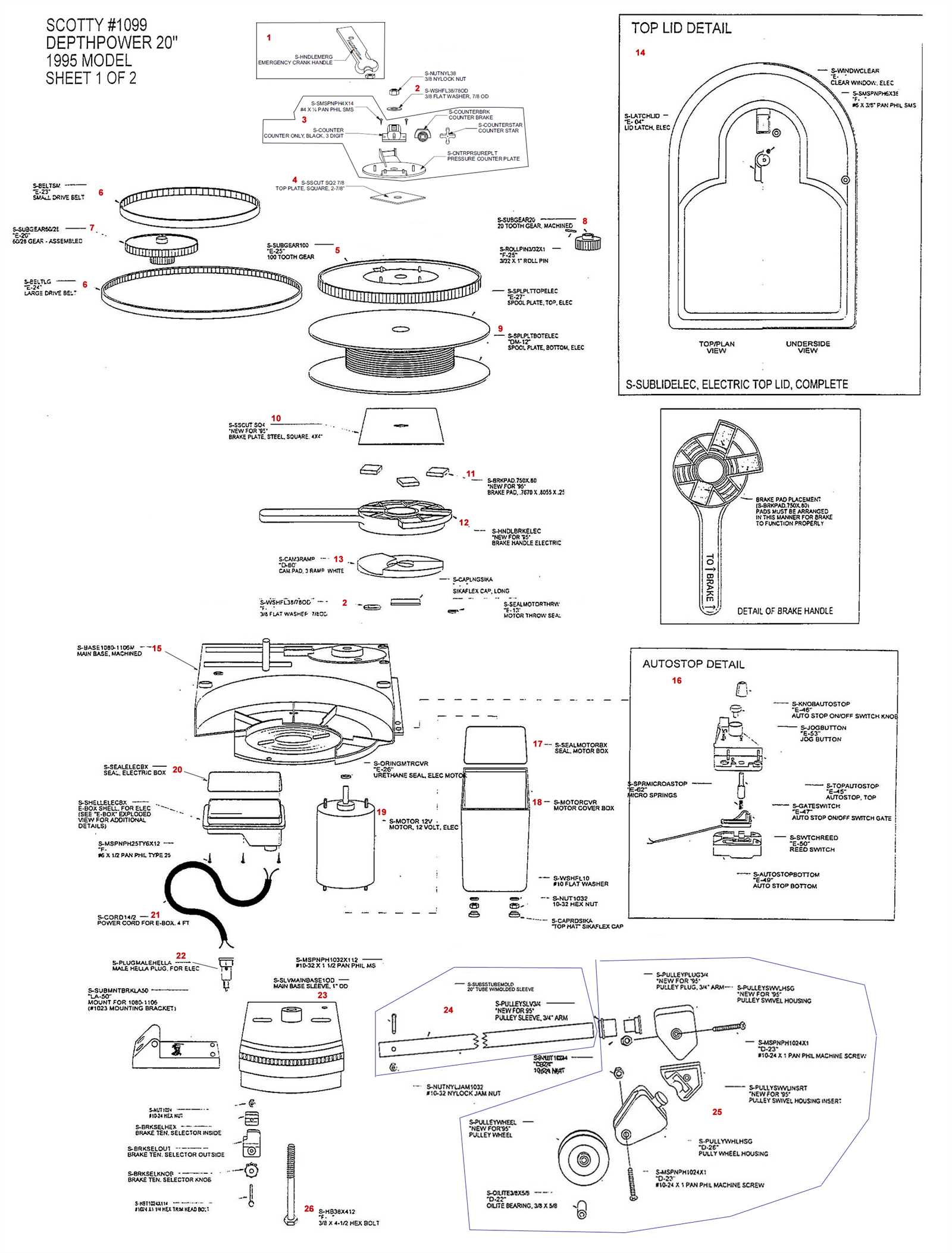 walker downrigger parts diagram