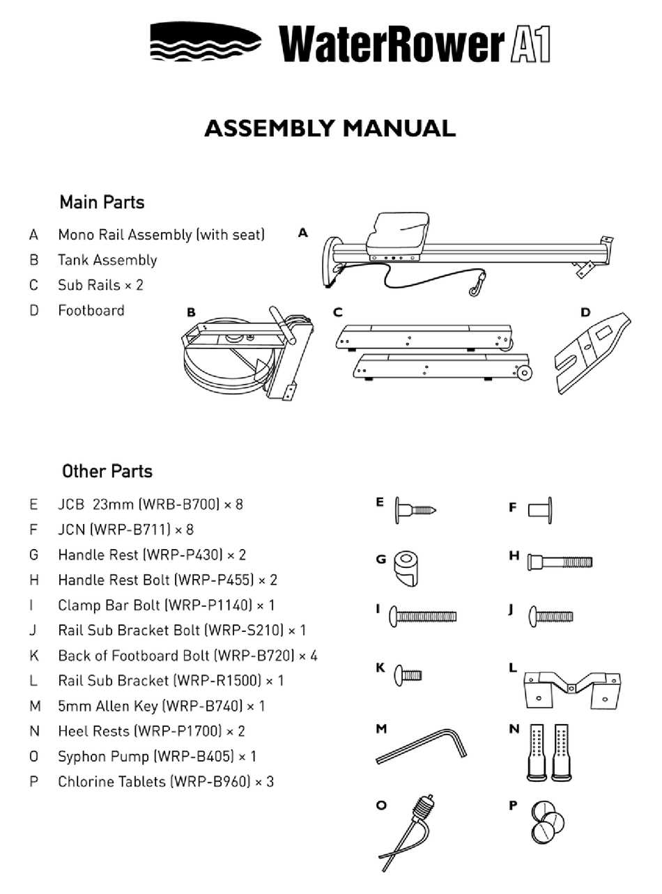 waterrower parts diagram