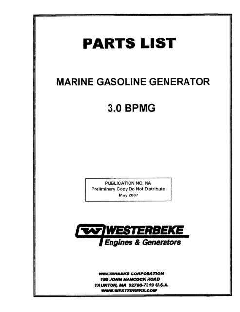 westerbeke generator parts diagram