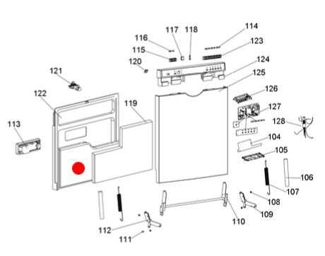 whirlpool dishwasher door parts diagram