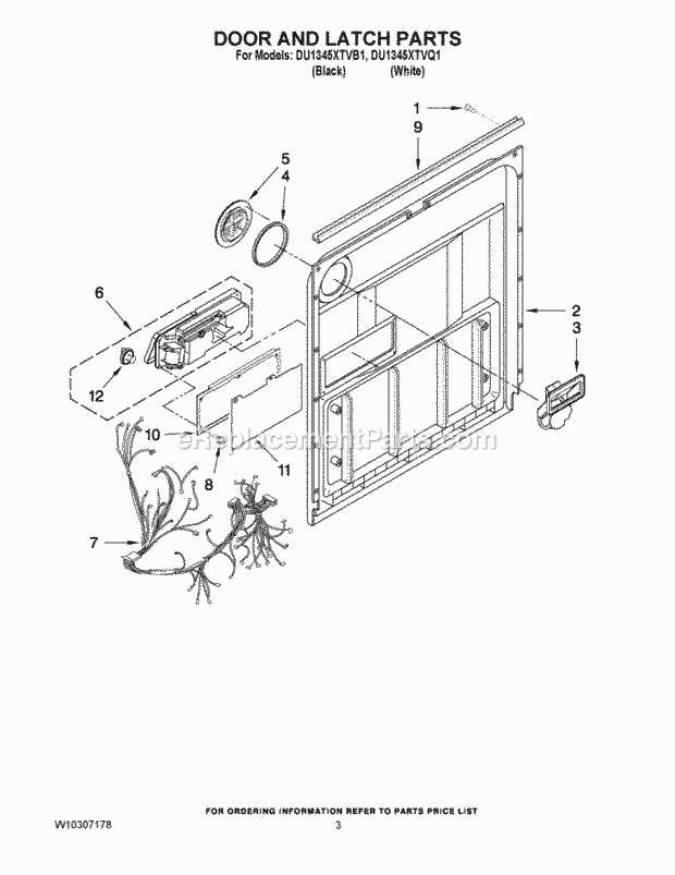 whirlpool dishwasher parts diagram