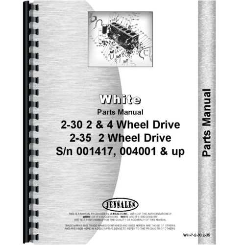 white tractor parts diagram