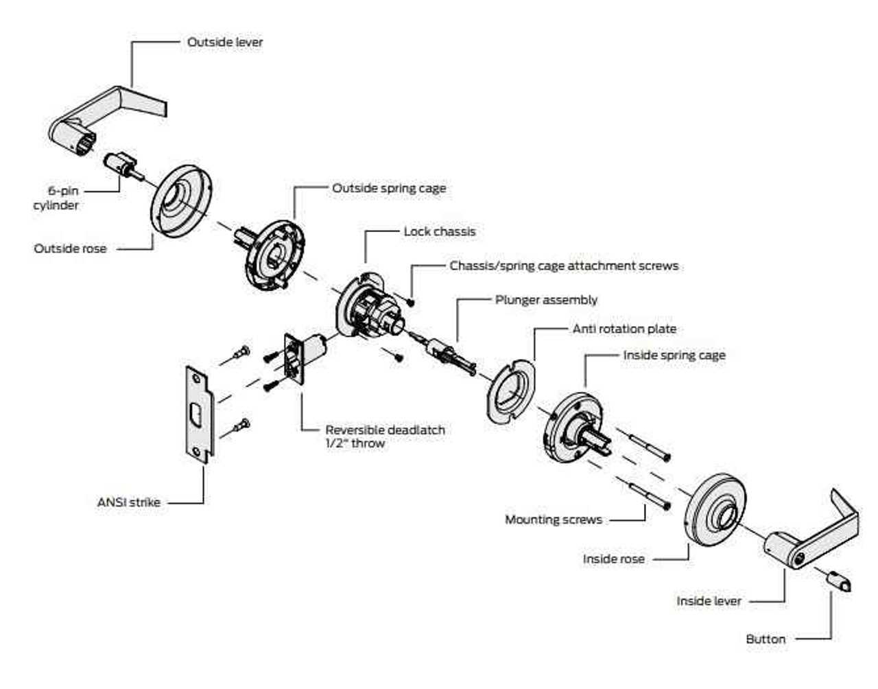 yale lock parts diagram