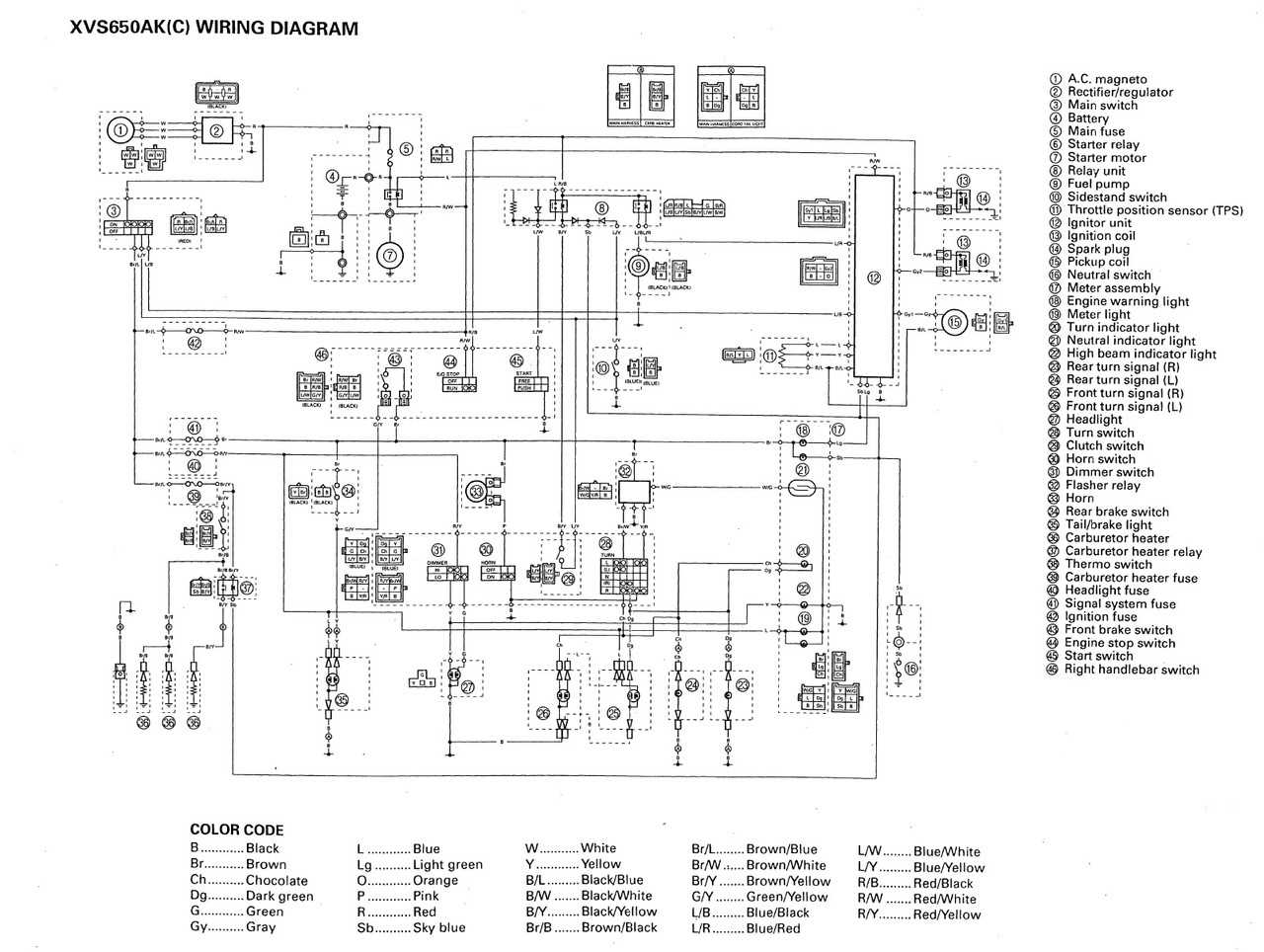 yamaha v star 650 parts diagram