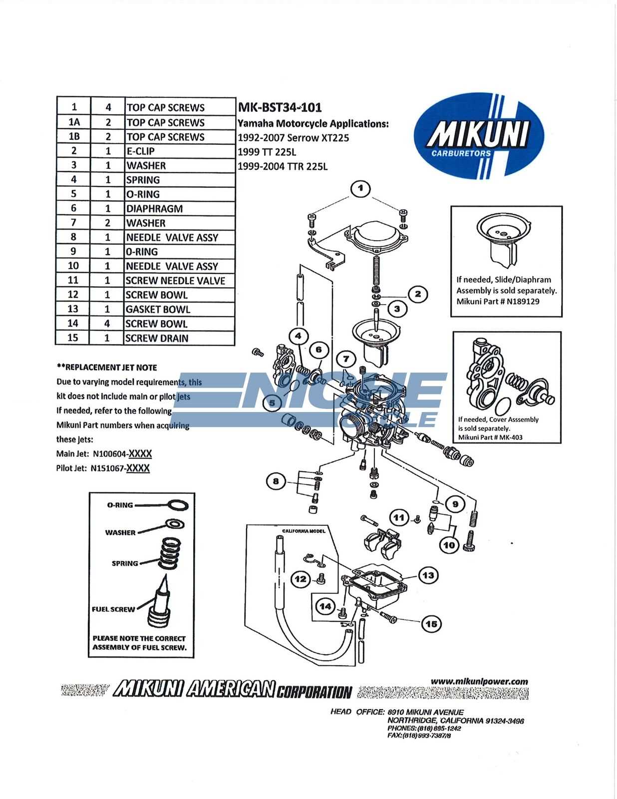 yamaha xt225 parts diagram