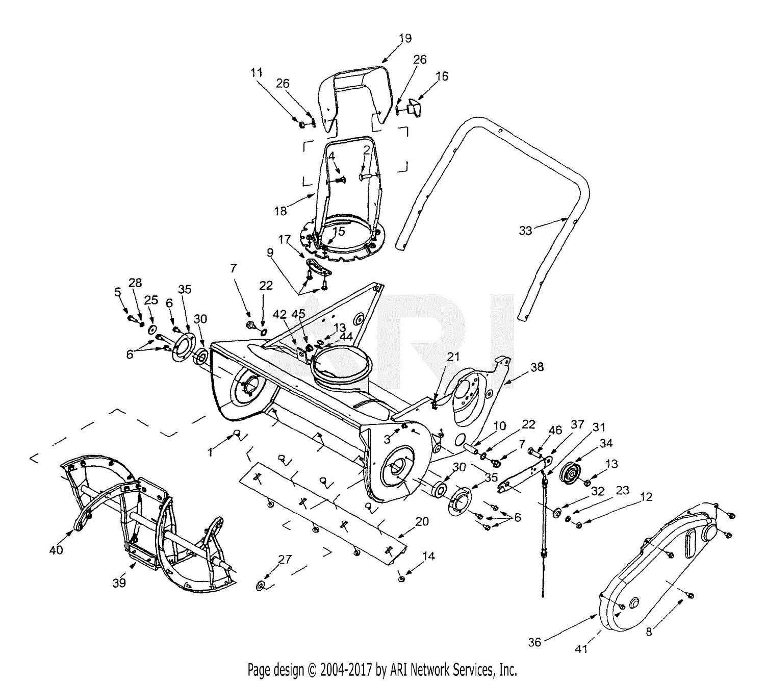 yard king snowblower parts diagram