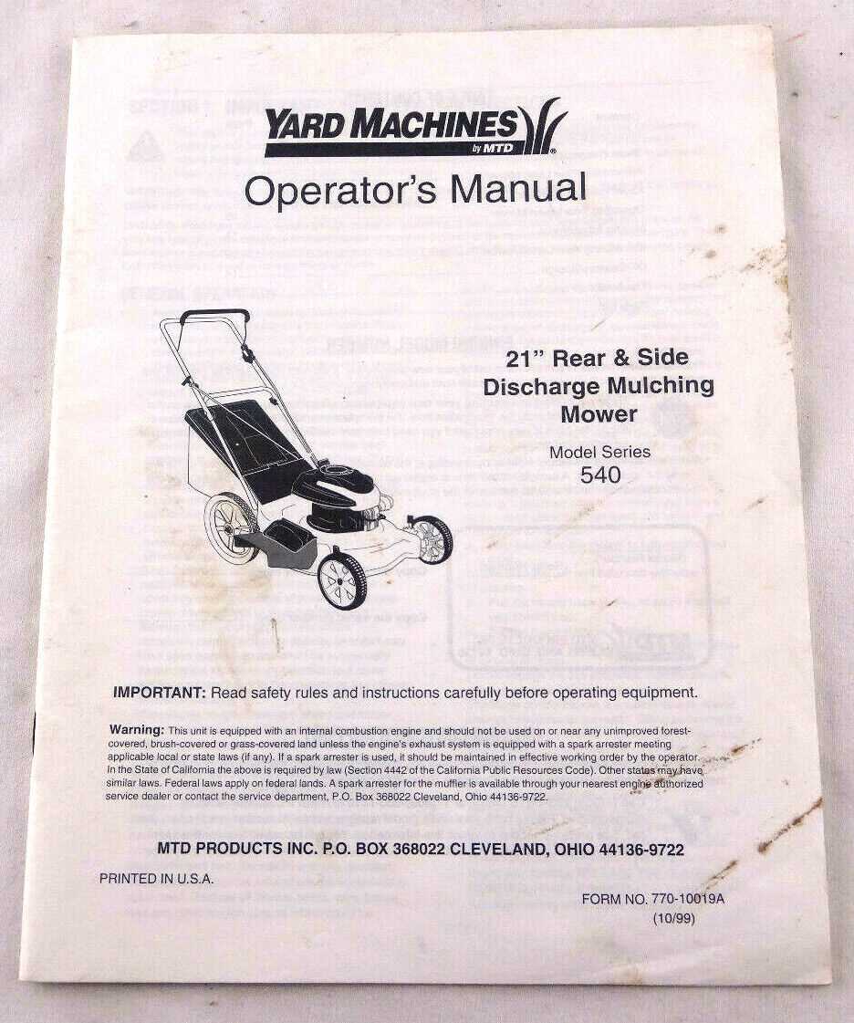 yard machine lawn mower parts diagram