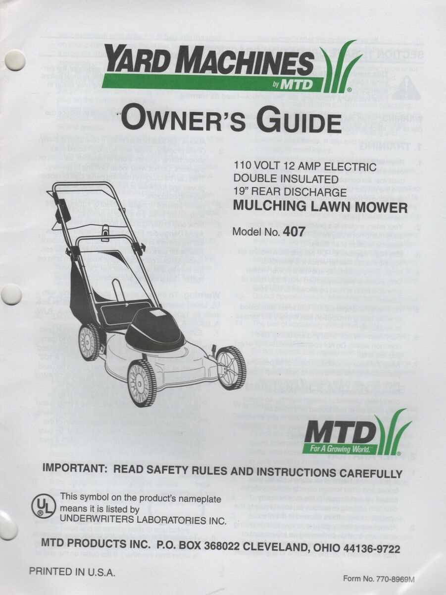 yard machines push mower parts diagram