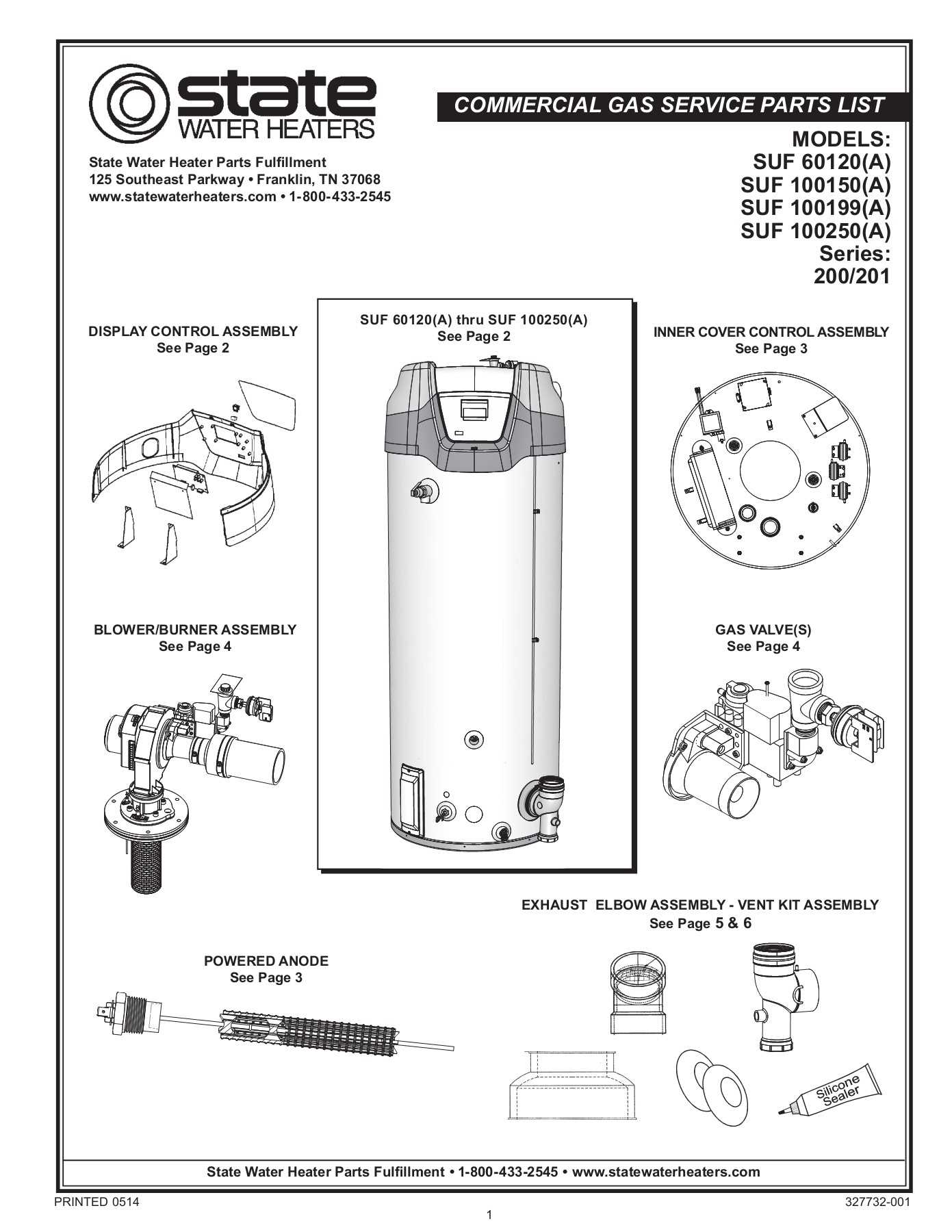 a.o. smith gas water heater parts diagram