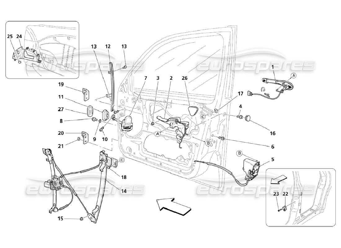 front door lock parts diagram