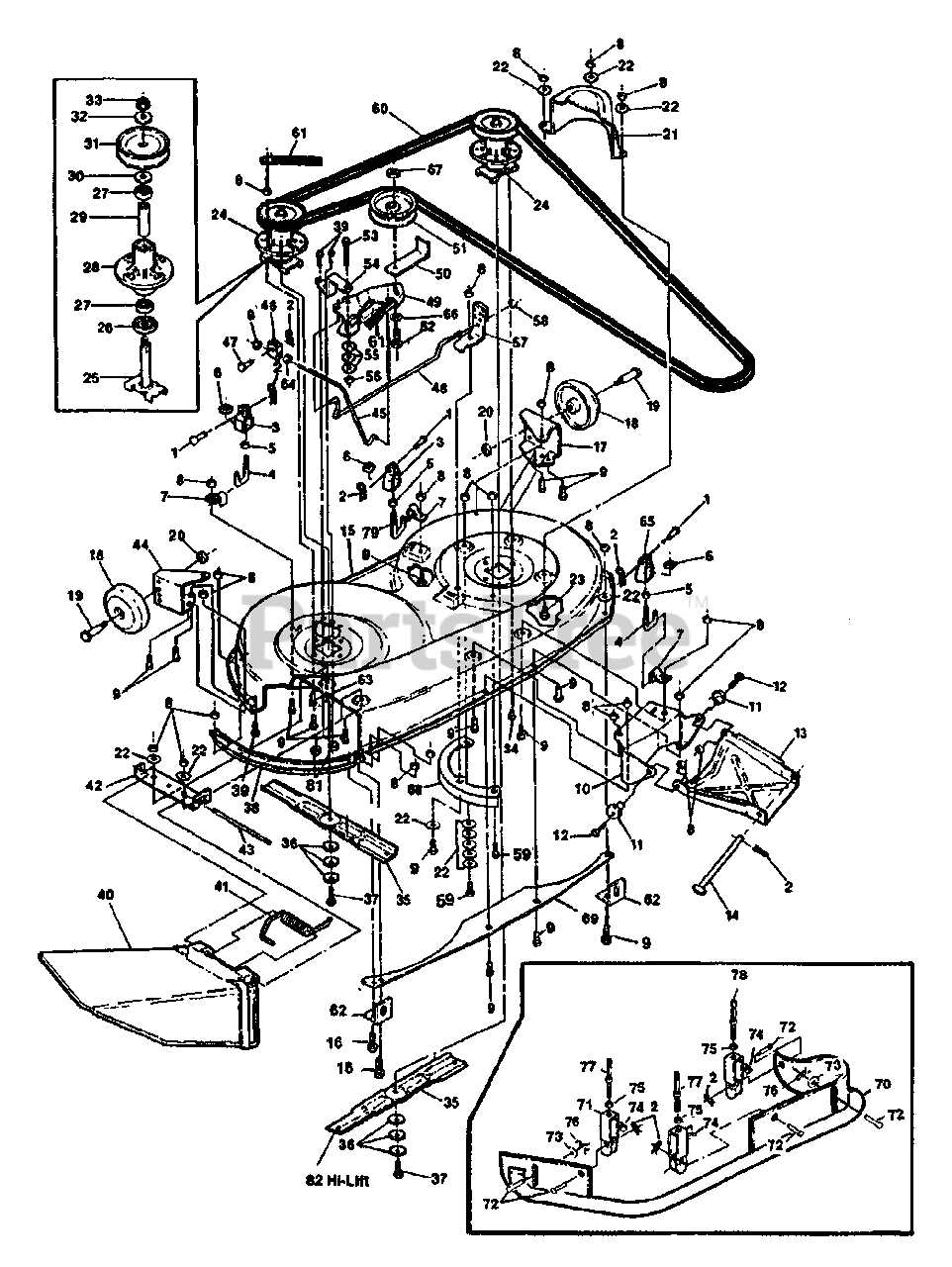 craftsman lt1000 parts diagram