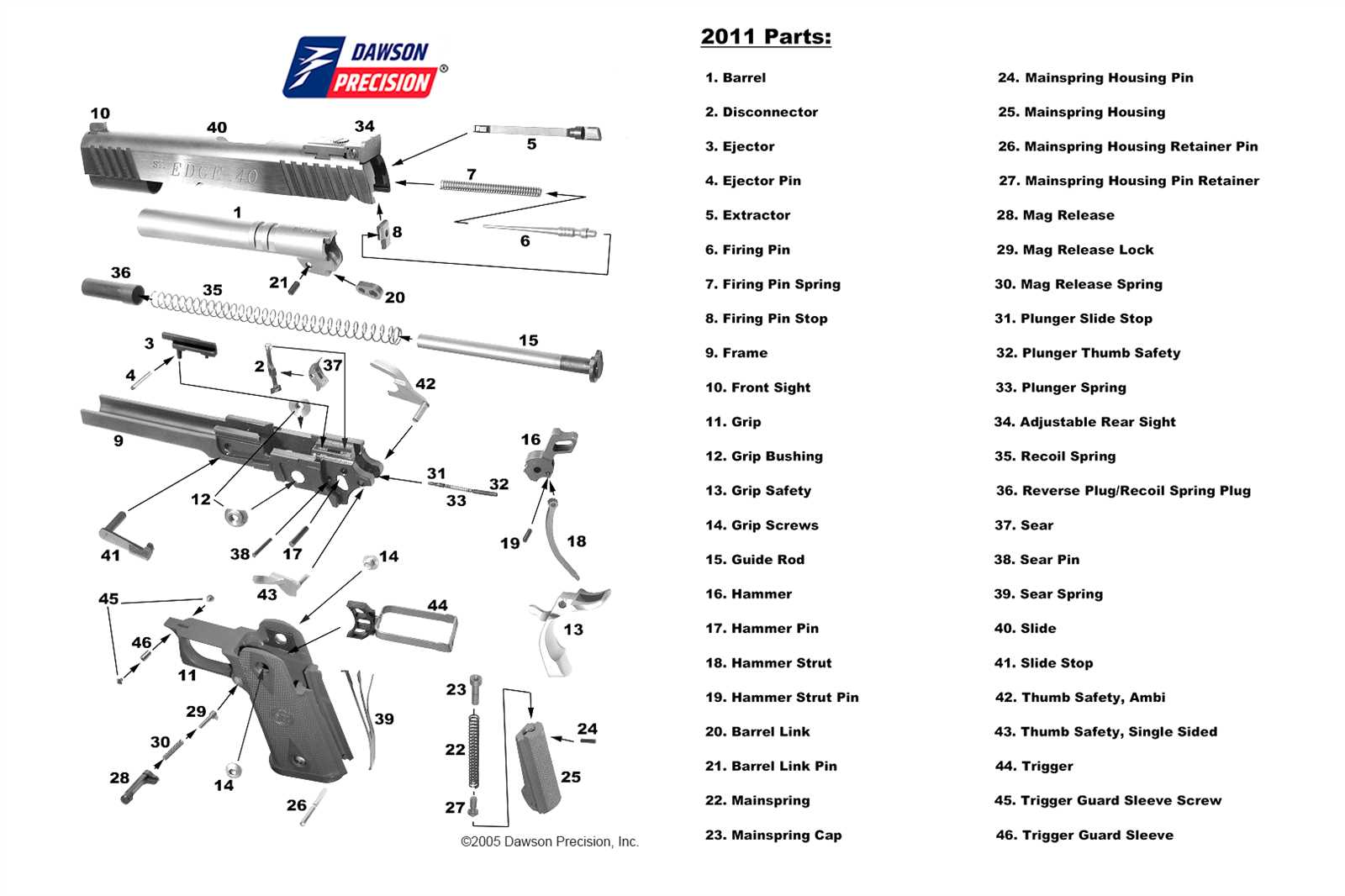 handgun parts diagram