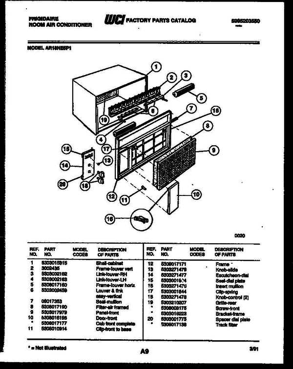 air conditioning unit parts diagram