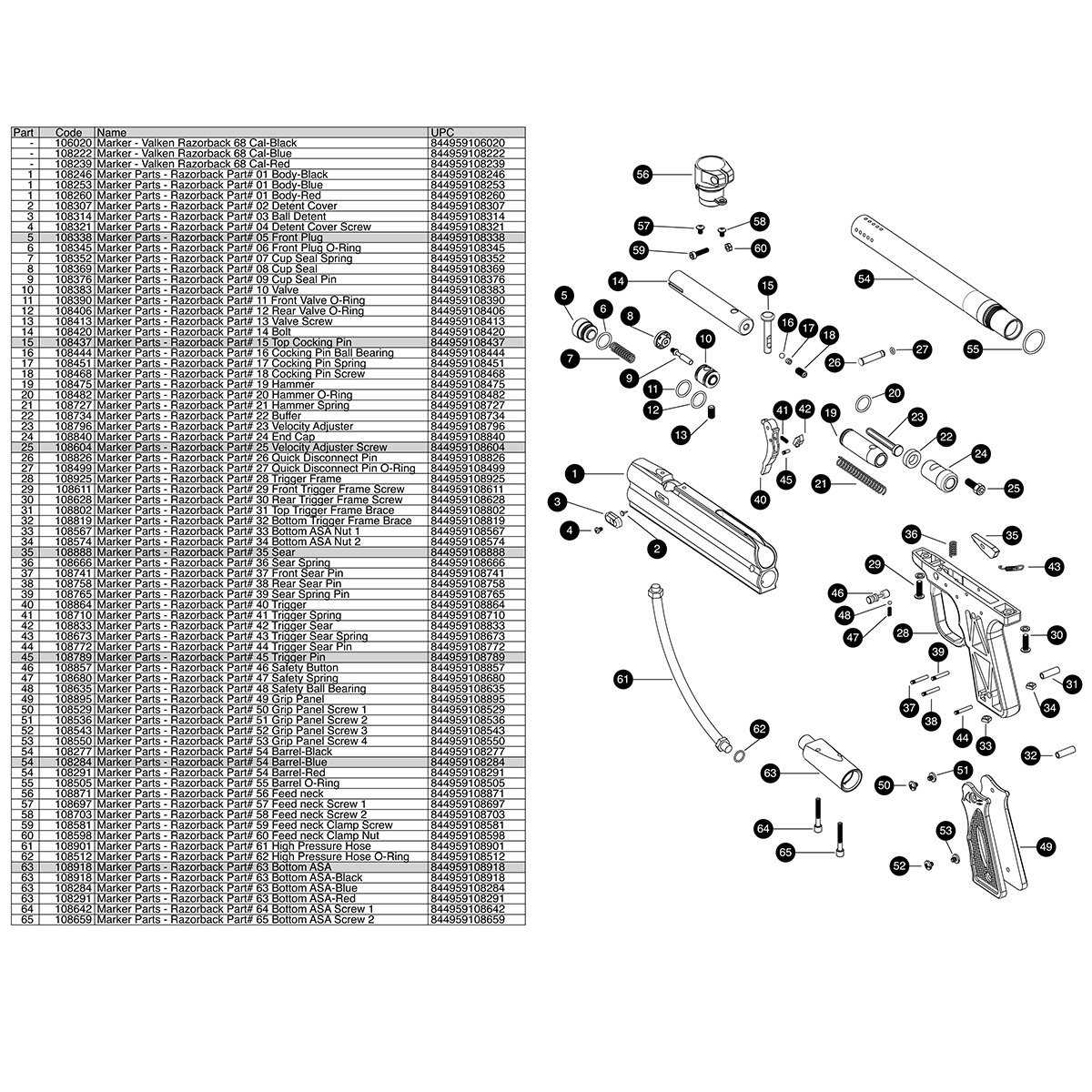 airsoft gun parts diagram