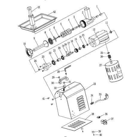 meat grinder parts diagram