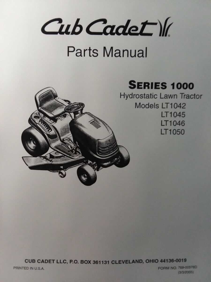 cub cadet ltx 1045 parts diagram