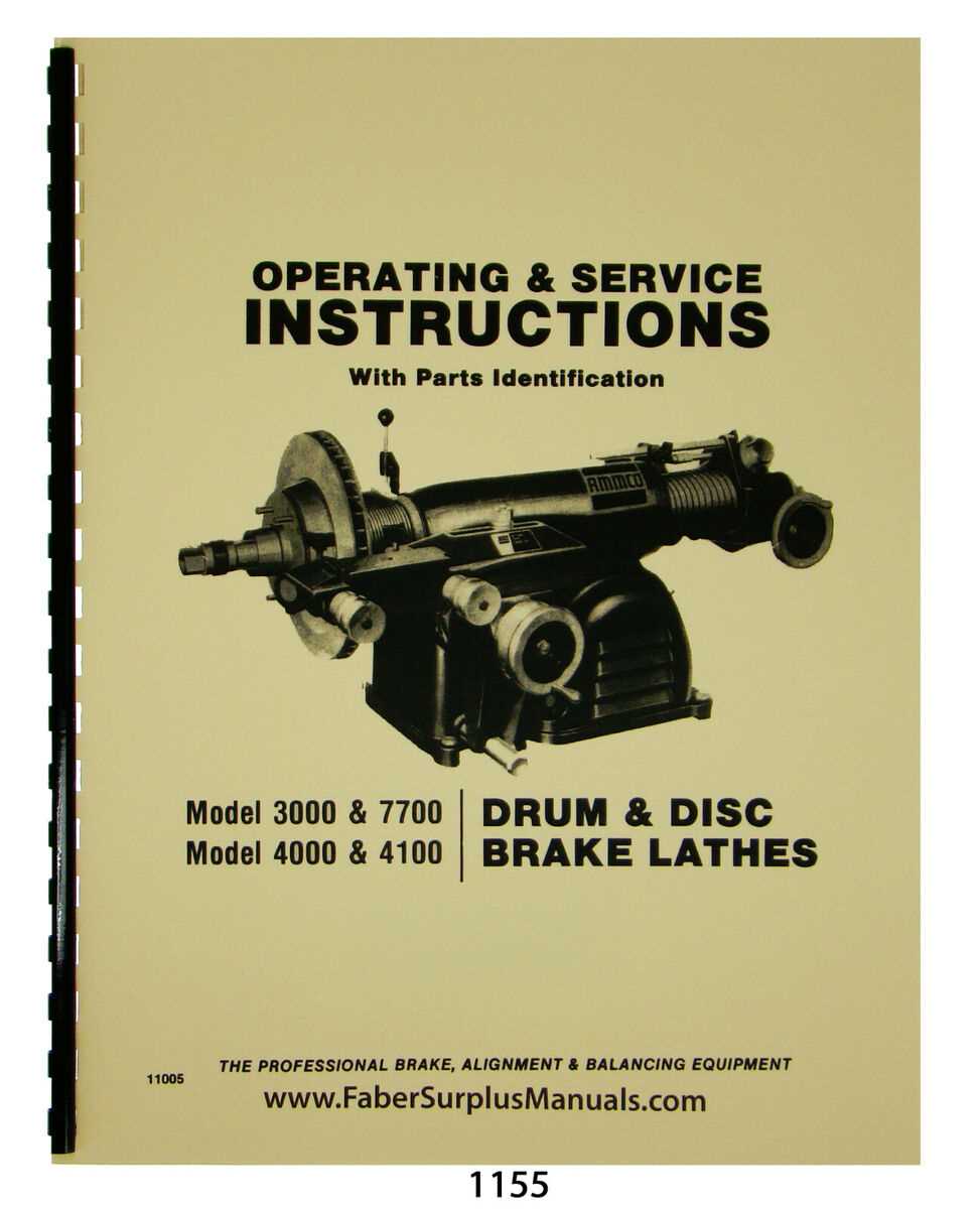 ammco 4000 brake lathe parts diagram