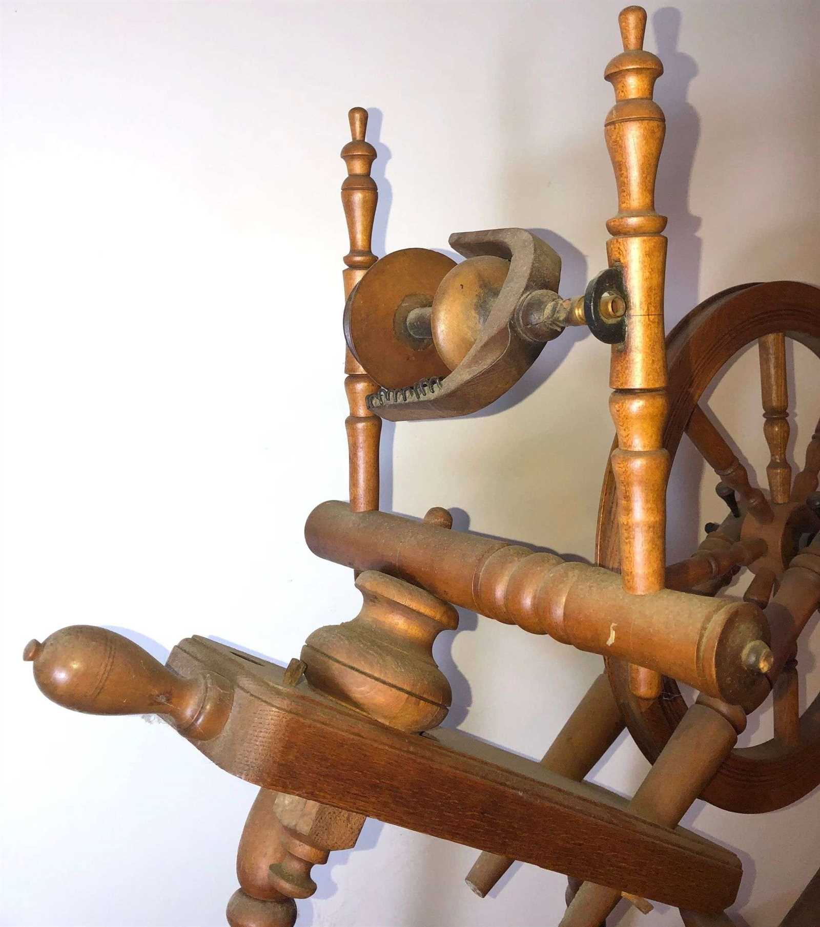 antique spinning wheel parts diagram