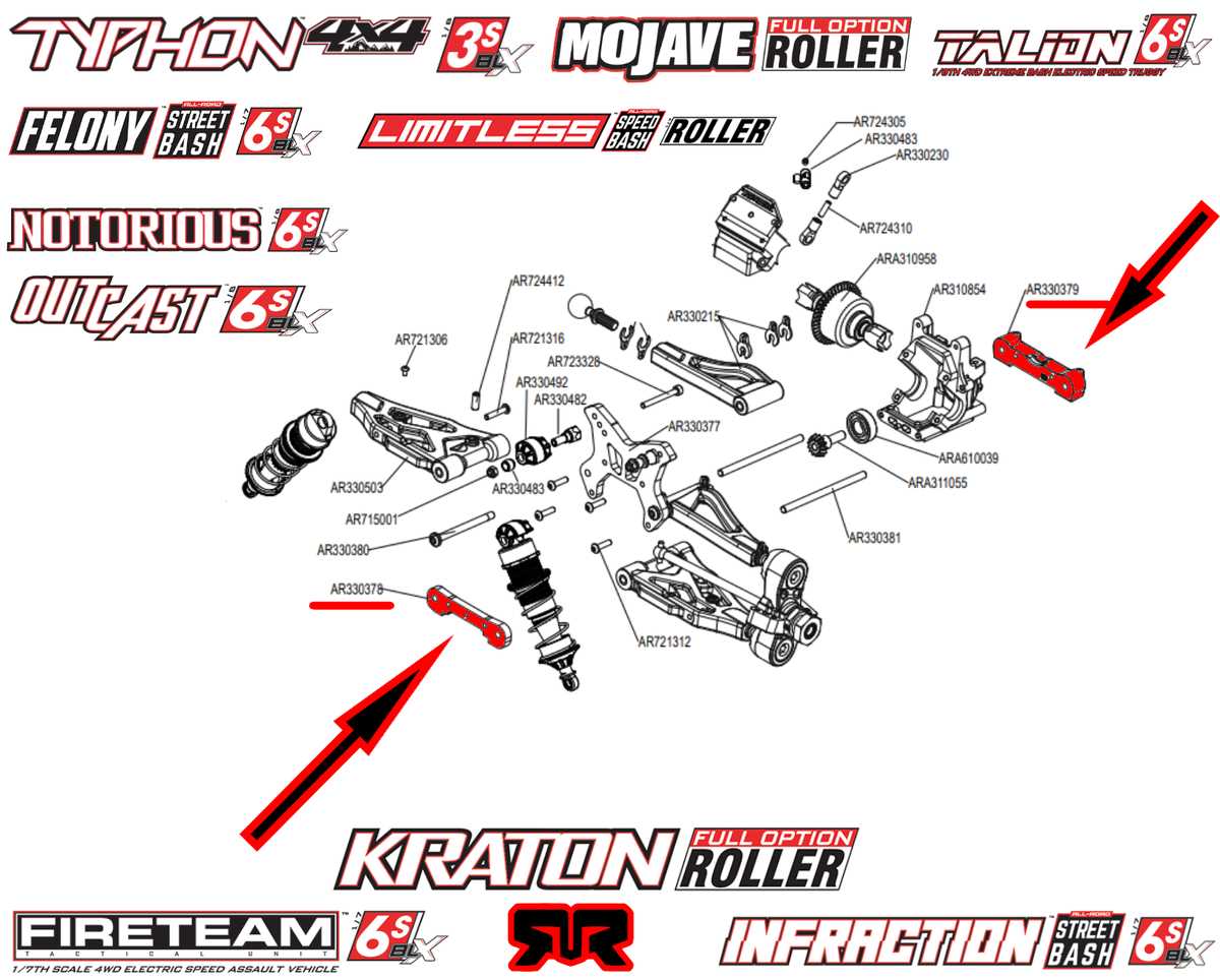 arrma kraton 6s parts diagram