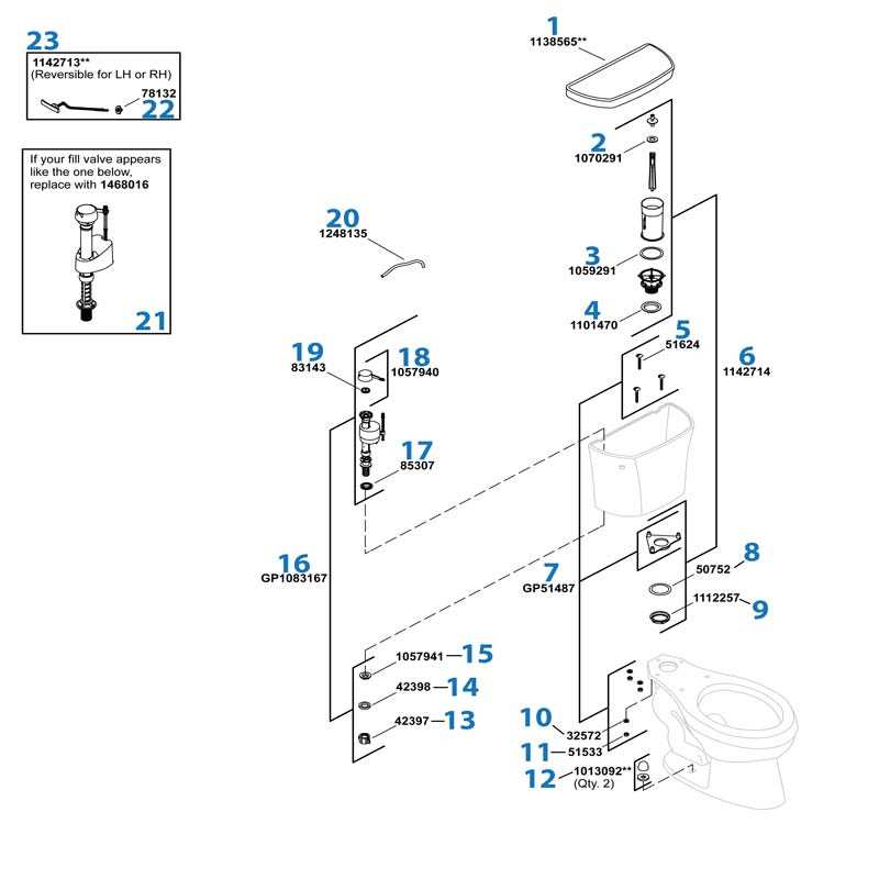 toilet parts diagram in tank