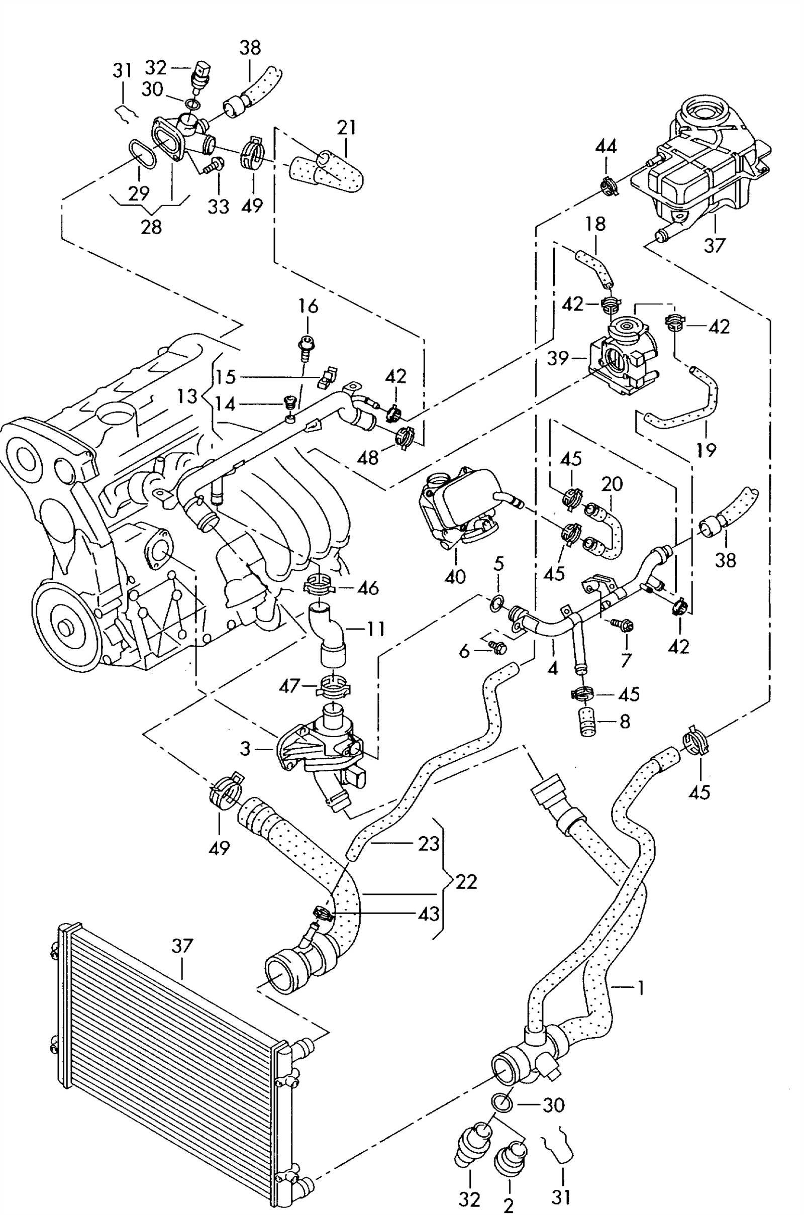 audi a4 engine parts diagram