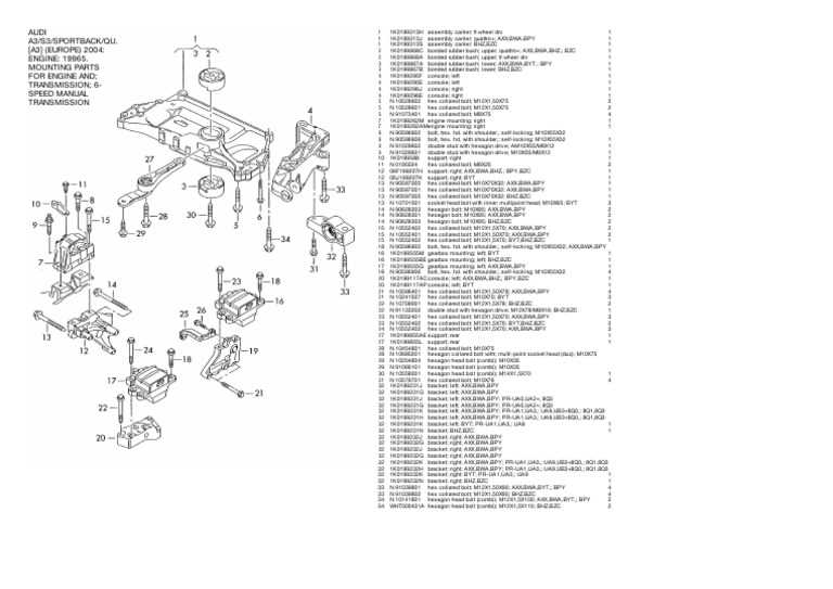 audi parts diagrams