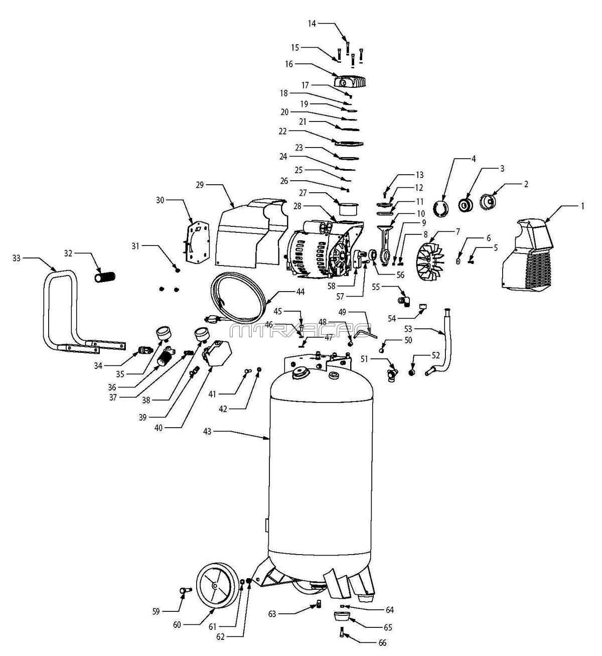 husky air compressor parts diagram