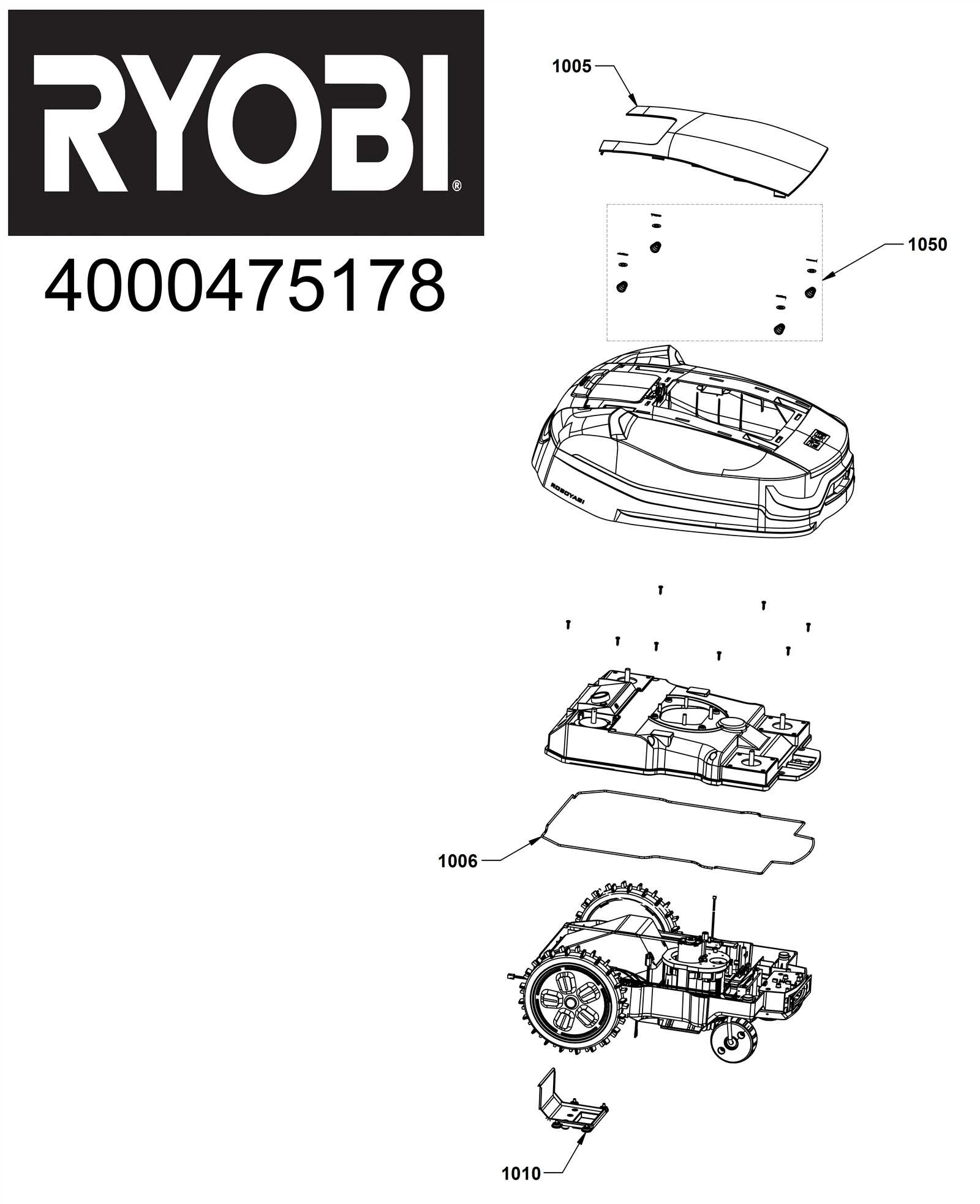 ryobi lawn mower parts diagram