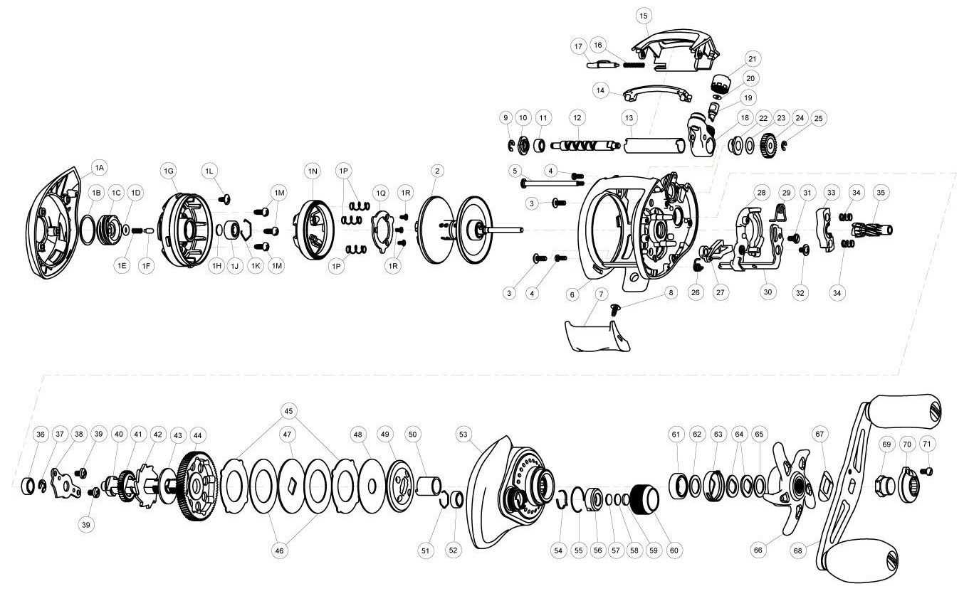 baitcaster reel quantum reel parts diagram