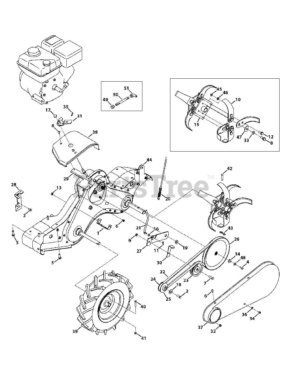 sears tiller parts diagram