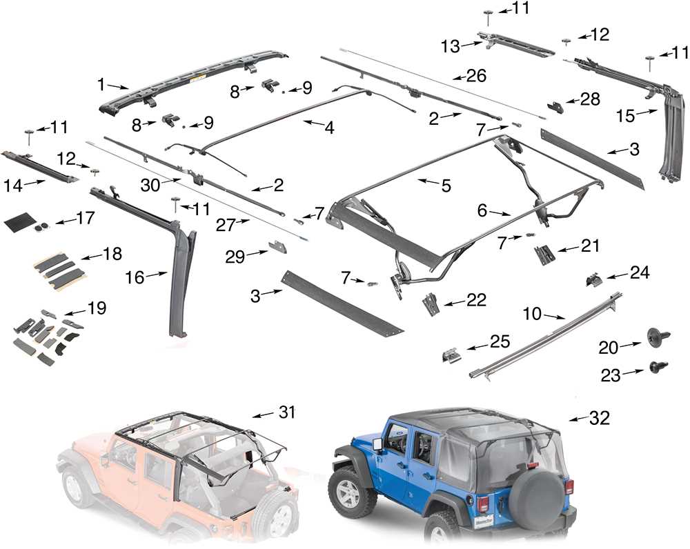 bestop parts diagram