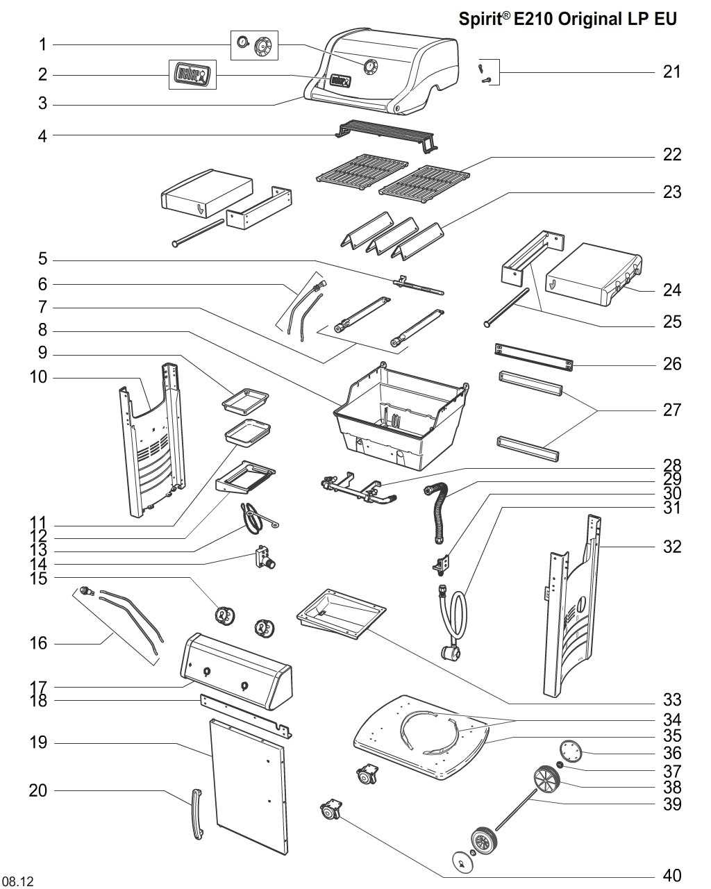 weber spirit 210 parts diagram