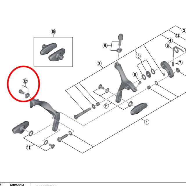 bicycle v brake parts diagram