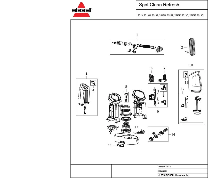 bissell 1240 parts diagram