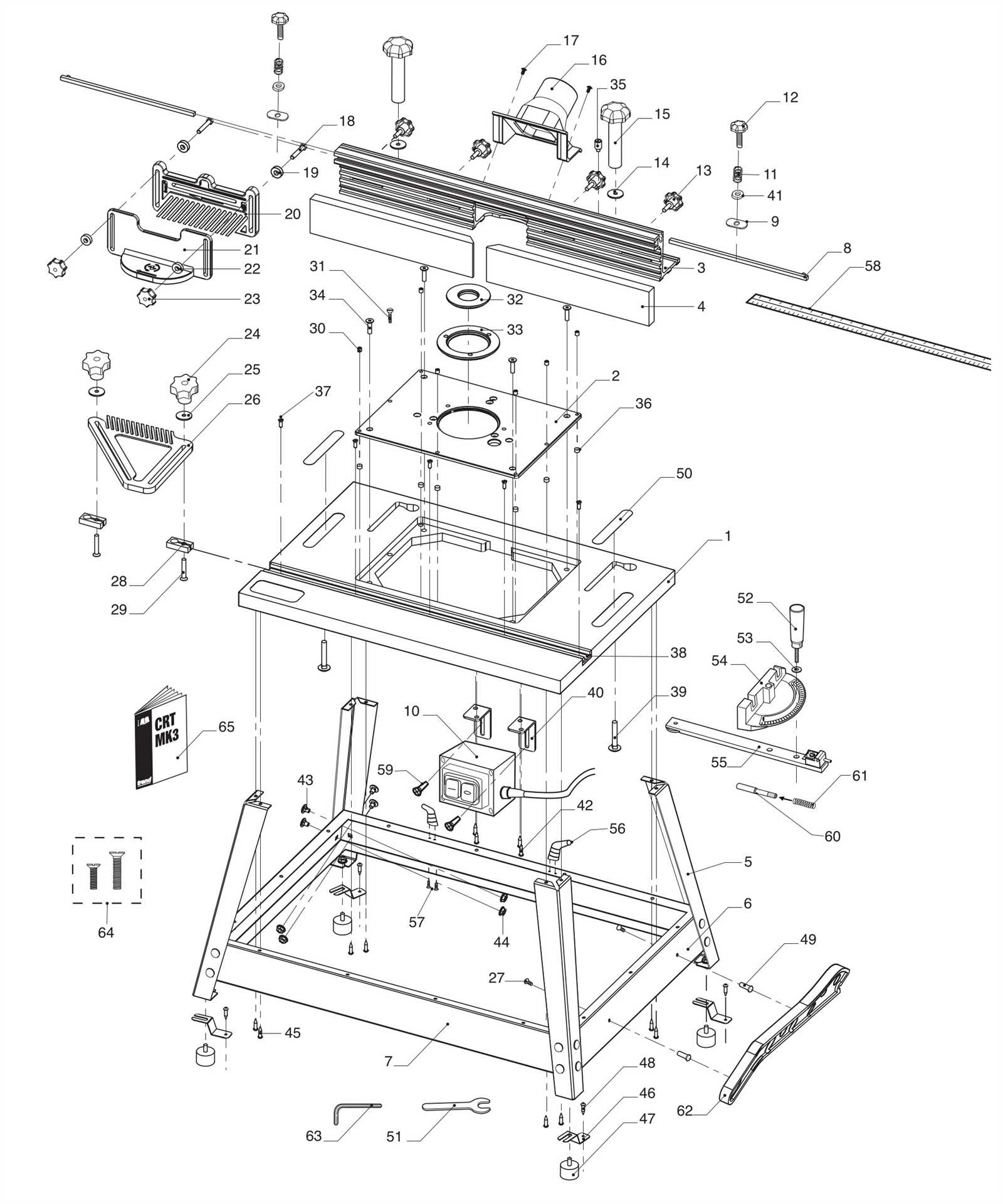 craftsman router parts diagram