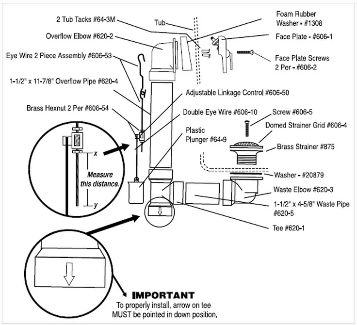 shower tub parts diagram