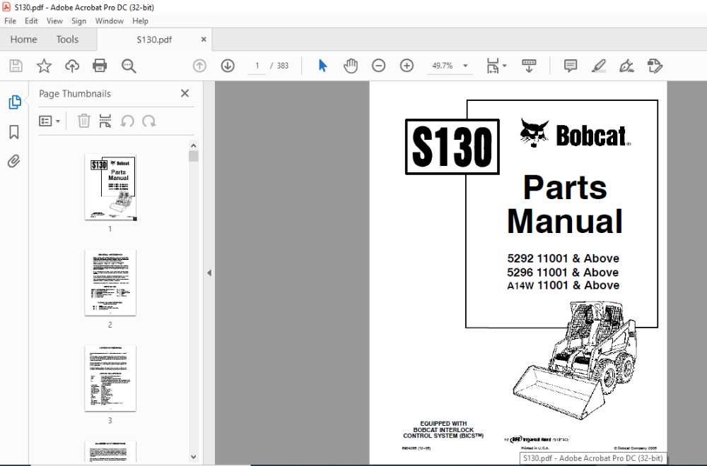 bobcat parts diagram pdf