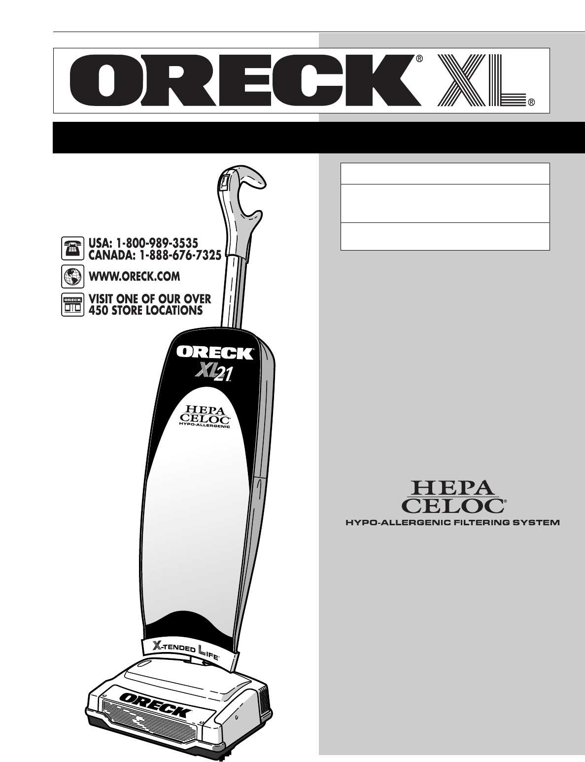 oreck xl parts diagram