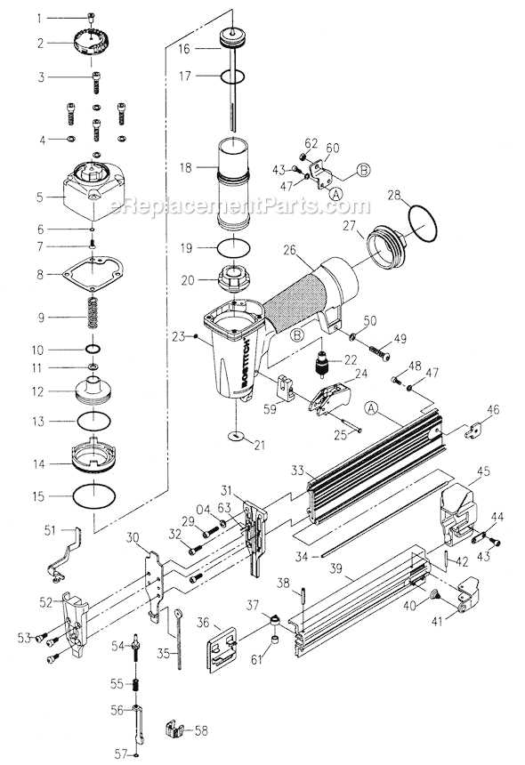 bostitch stapler parts diagram