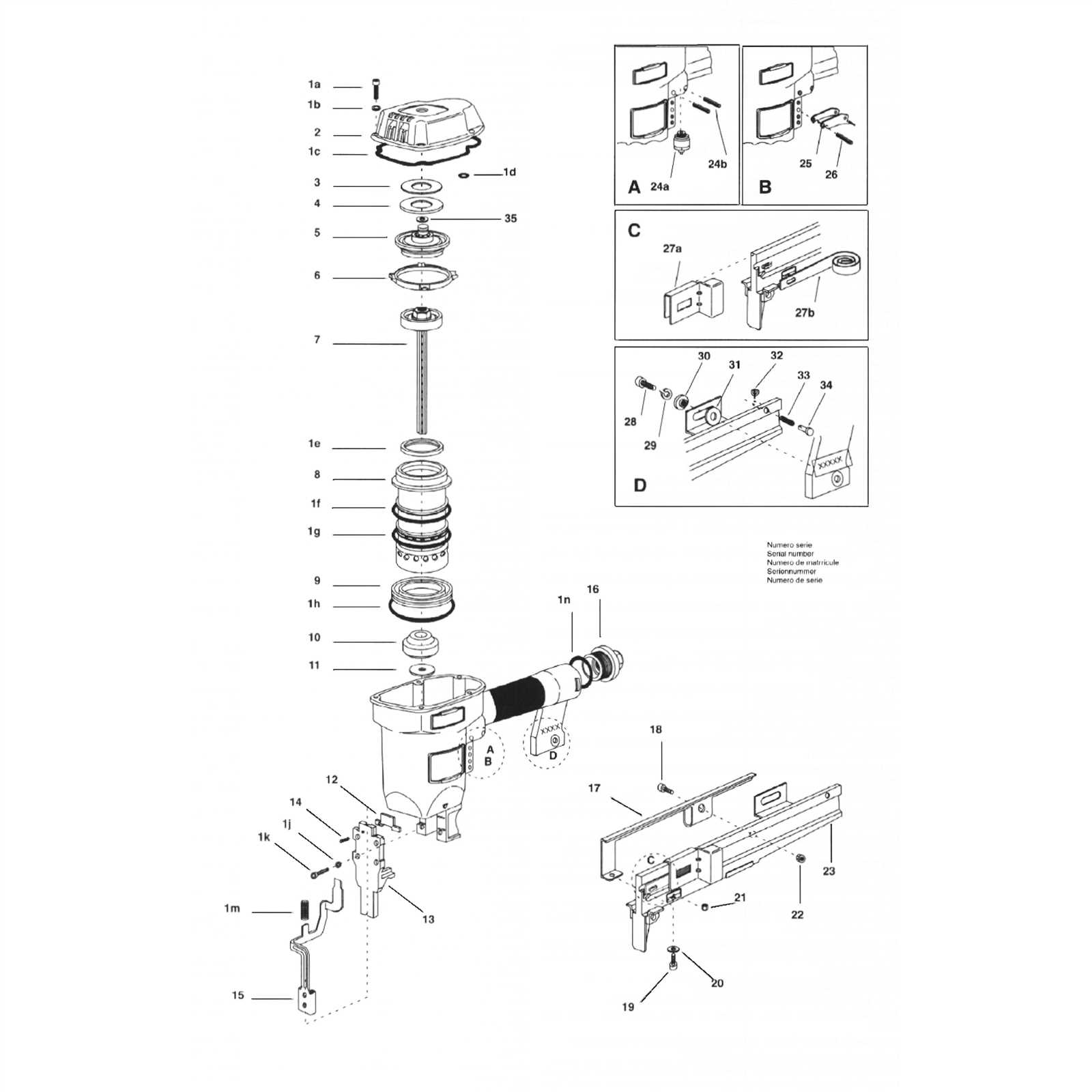 bostitch stapler parts diagram