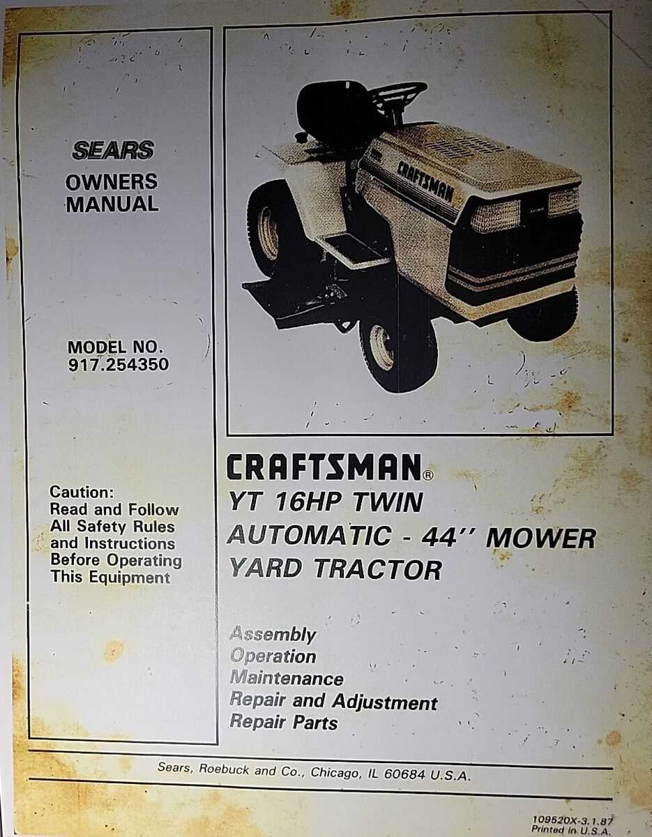 craftsman yt3000 parts diagram