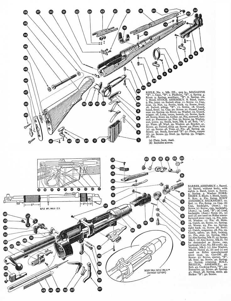 parts of a rifle diagram