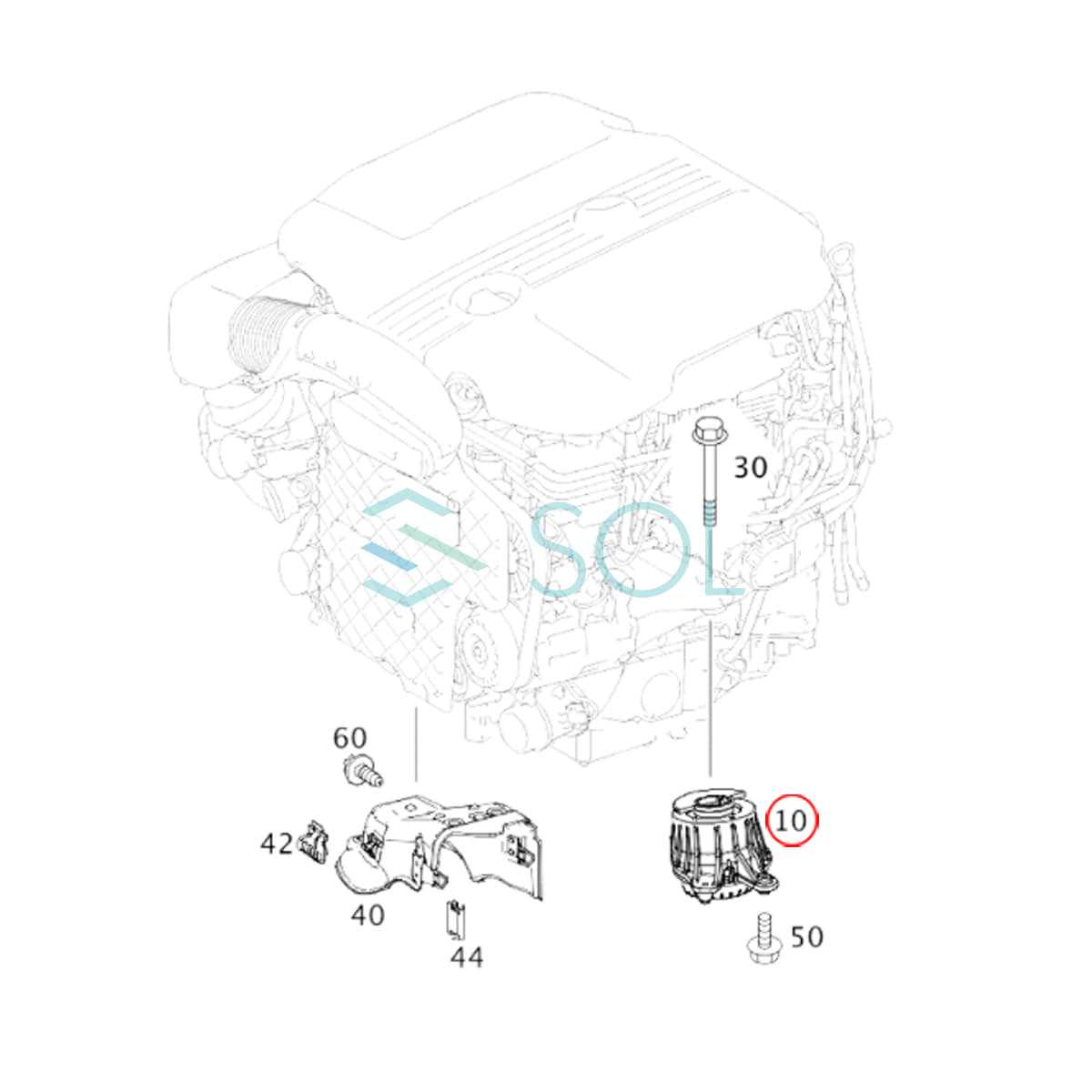 mercedes engine parts diagram