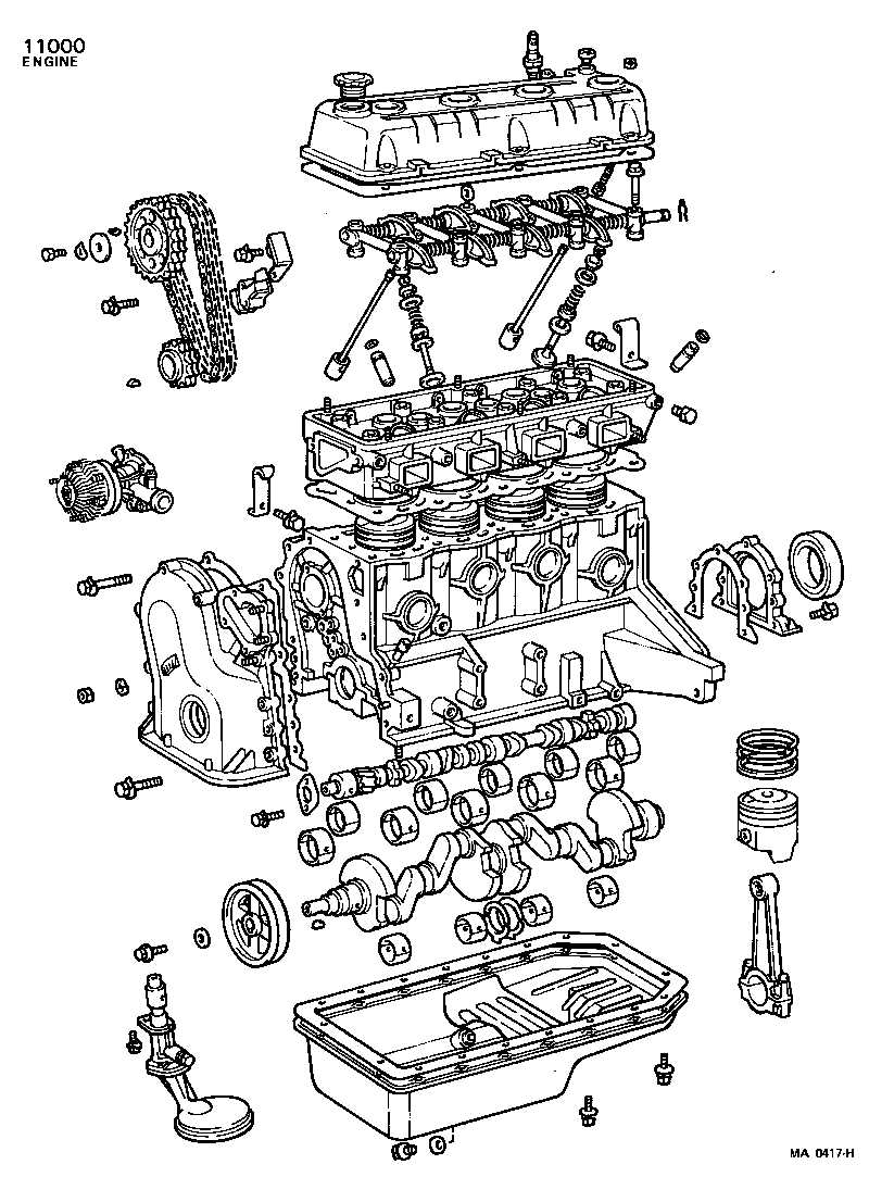 2004 toyota corolla engine parts diagram