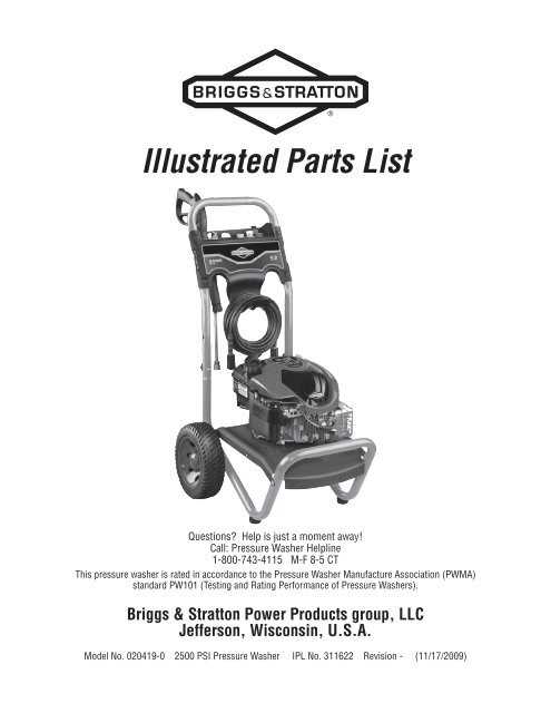 briggs and stratton power washer parts diagram