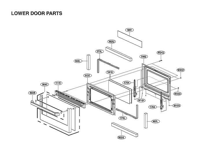 oven door parts diagram