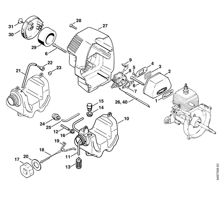 stihl fs 40 c parts diagram