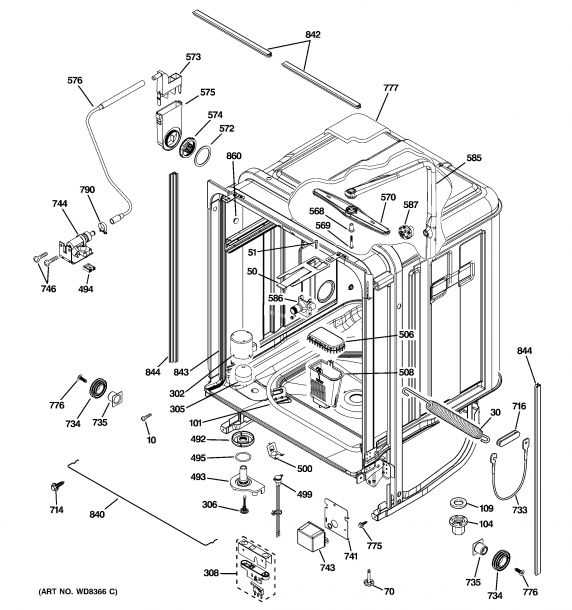 frigidaire dishwasher parts diagram