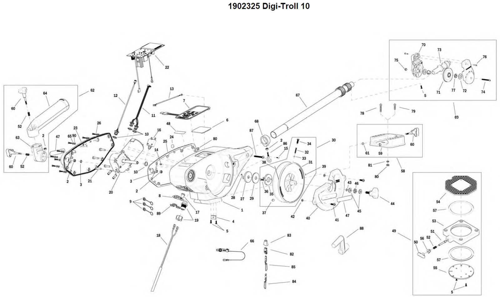 cannon manual downrigger parts diagram